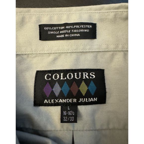 Men's Alexander Julian Colours Long Sleeve Button Up - Sz L - Picture 7 of 9